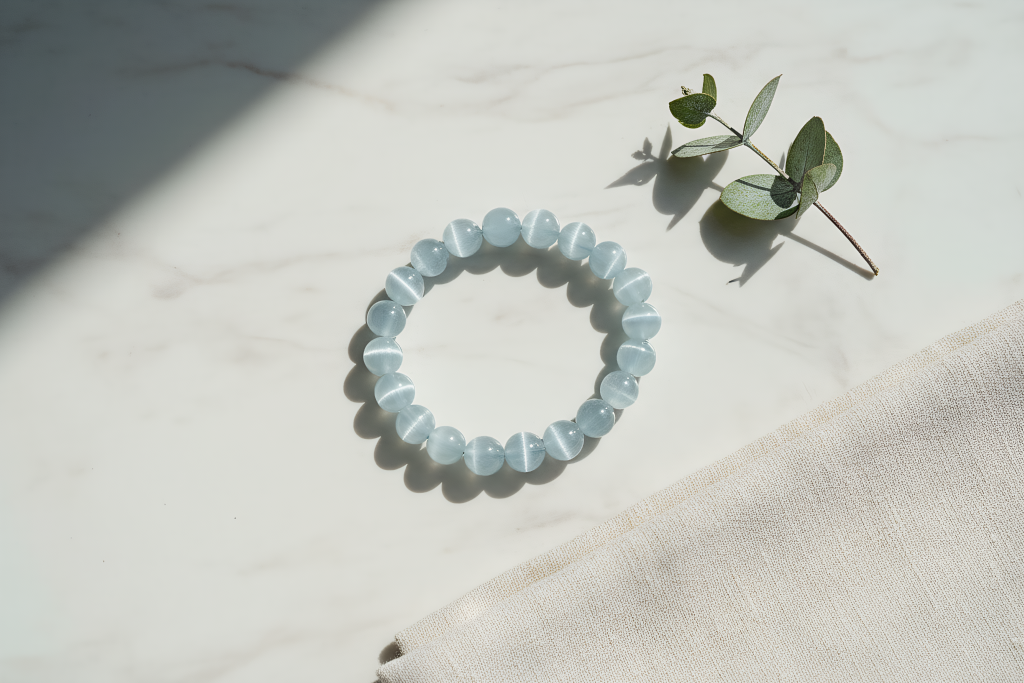 White Cat’s Eye Stone Crystal Bracelet